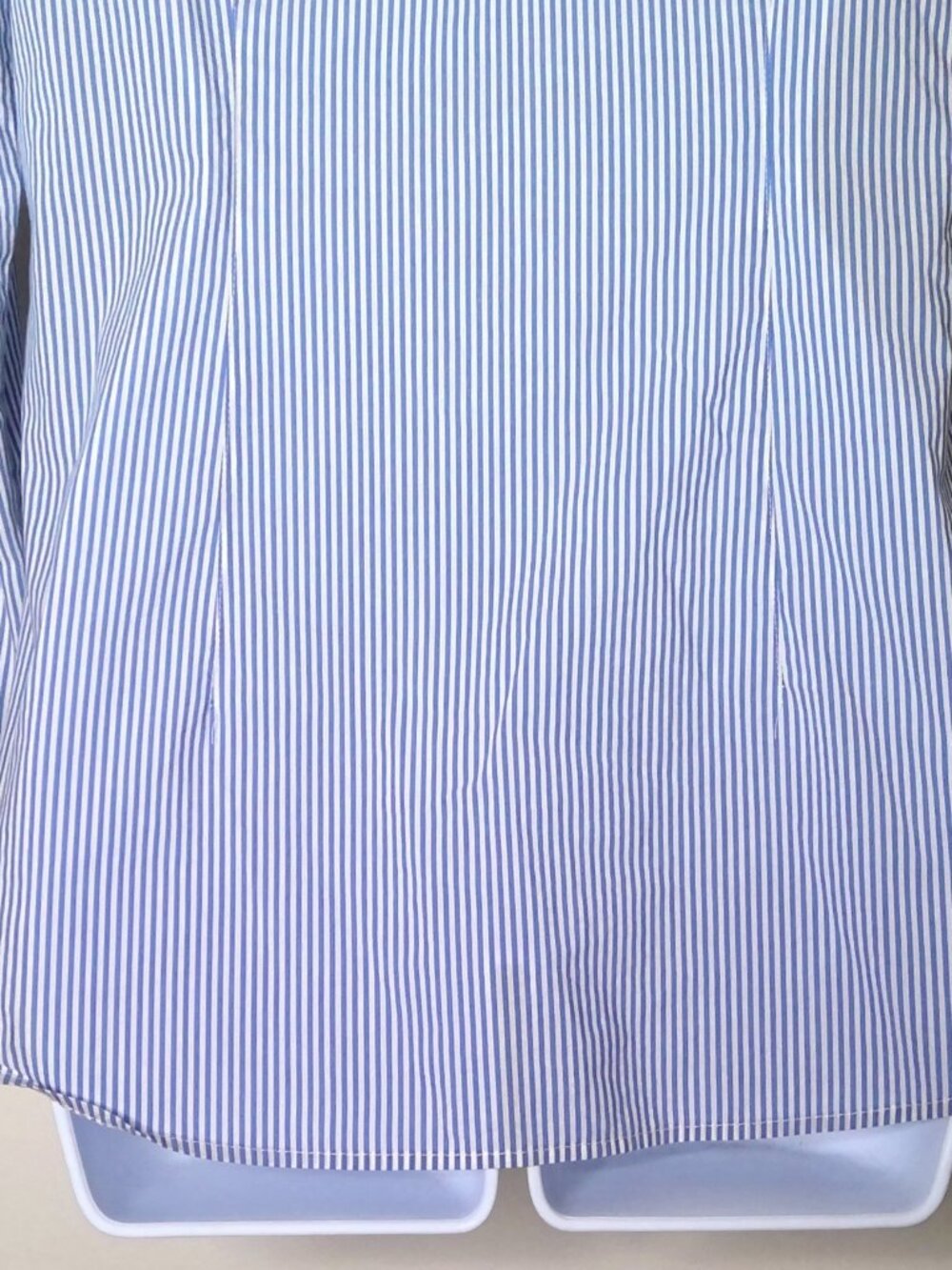Ann Taylor French Blue & White Striped Blouse Lightweight Coastal Flowy Summer 6 - Picture 4 of 8